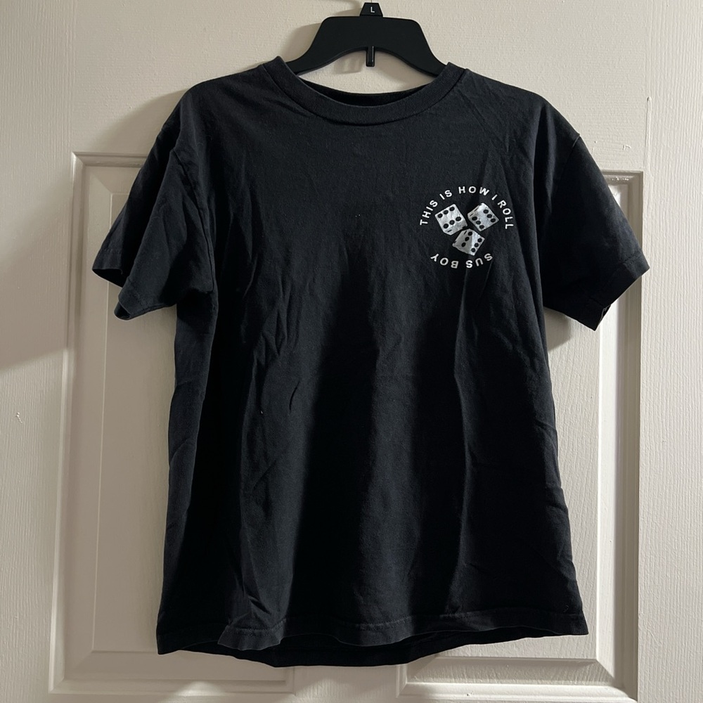 Black Tee with Dice Design